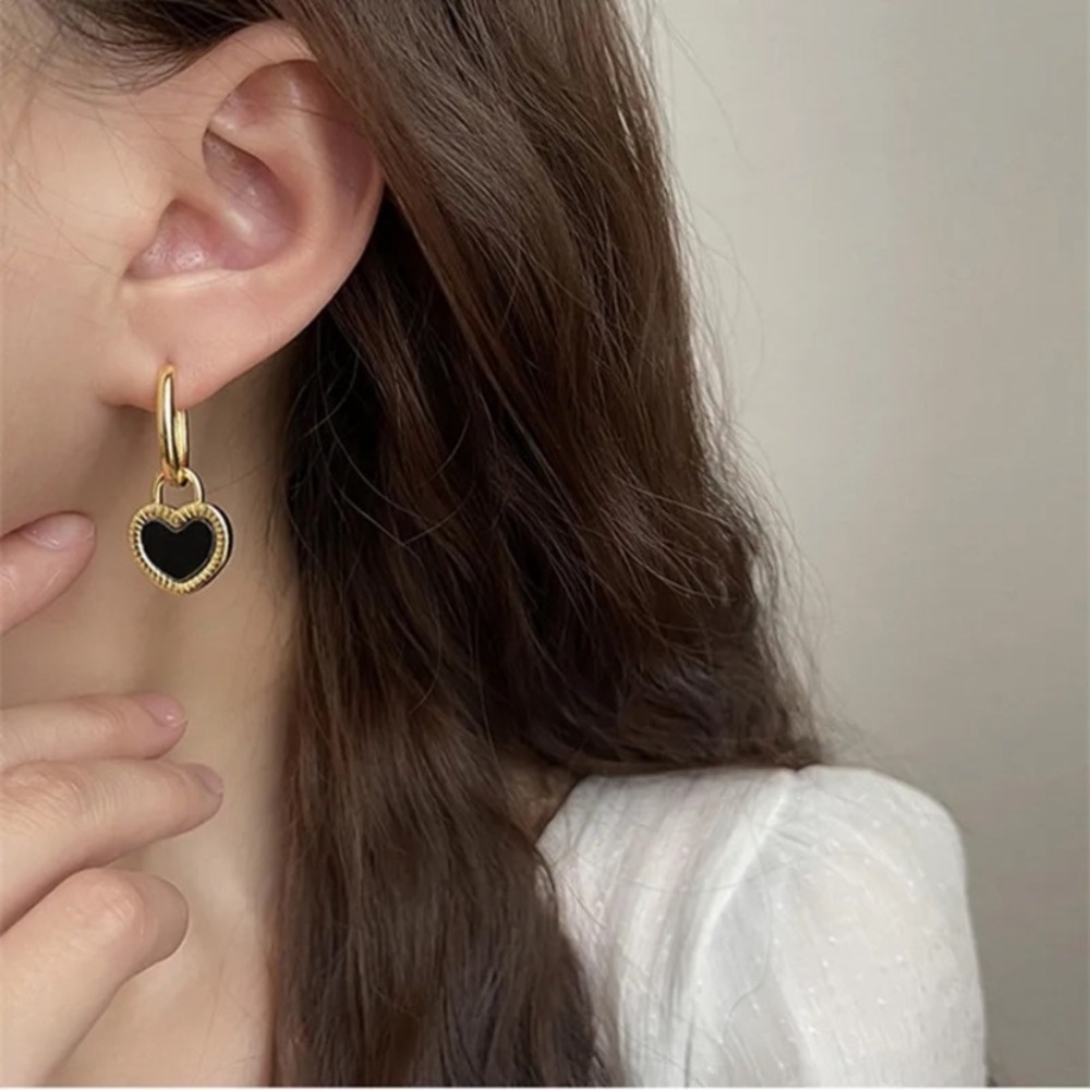 5 for $25 Classy 14k Gold Plated Heart Earrings - Picture 3 of 7